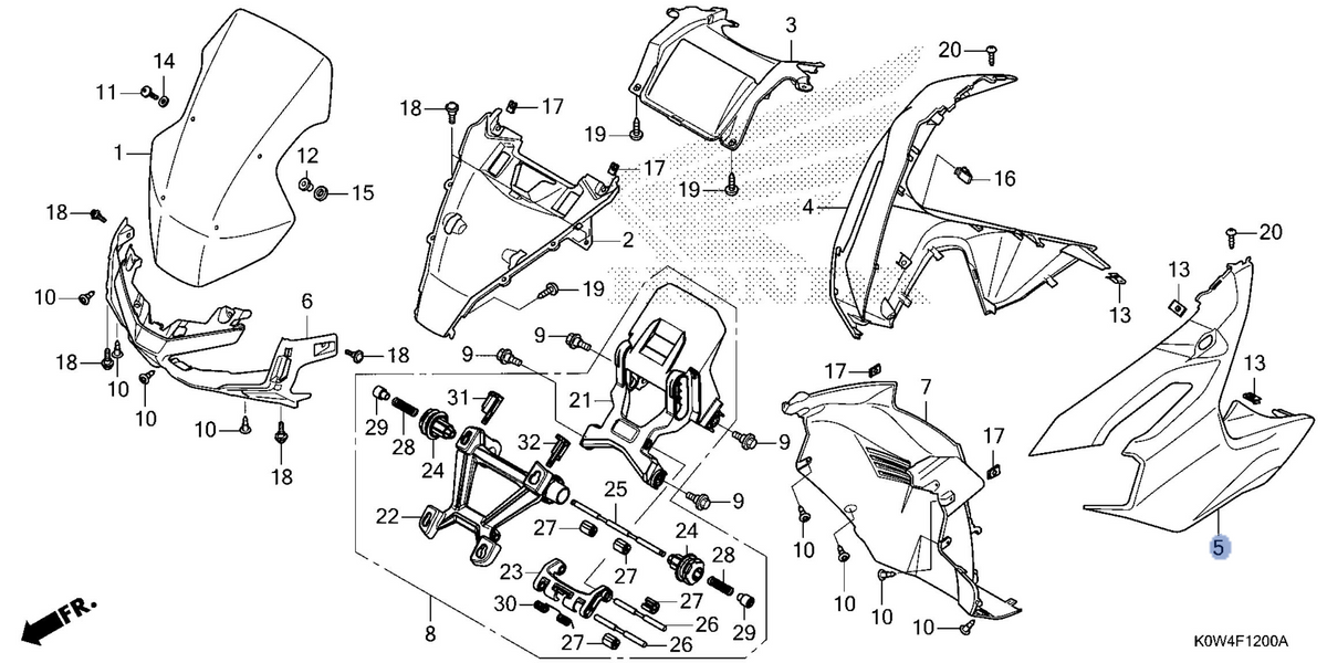 Honda OEM part 64502-K0W-N01ZL