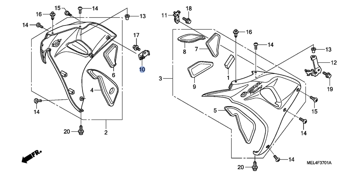 Honda OEM part 64543-MEL-D20