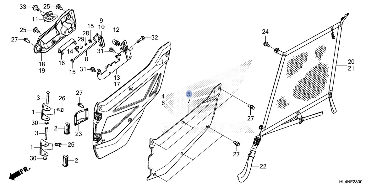 Honda OEM part 67210-HL4-AQ0ZA