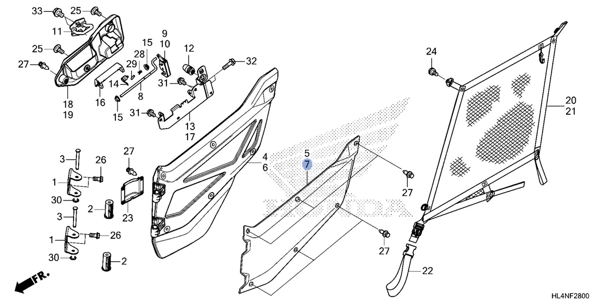 Honda OEM part 67220-HL4-AQ0ZA