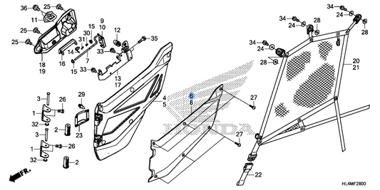 Honda OEM part 67225-HL4-A10ZQ