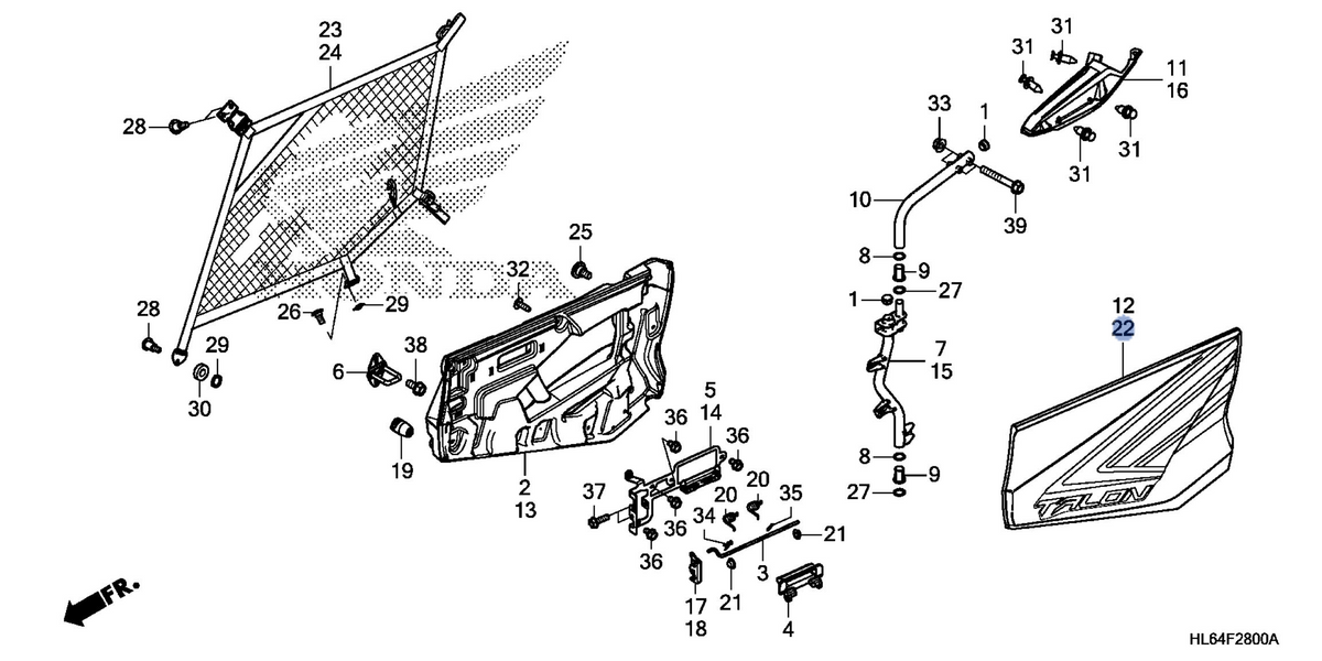 Honda OEM part 67255-HL6-A50ZB