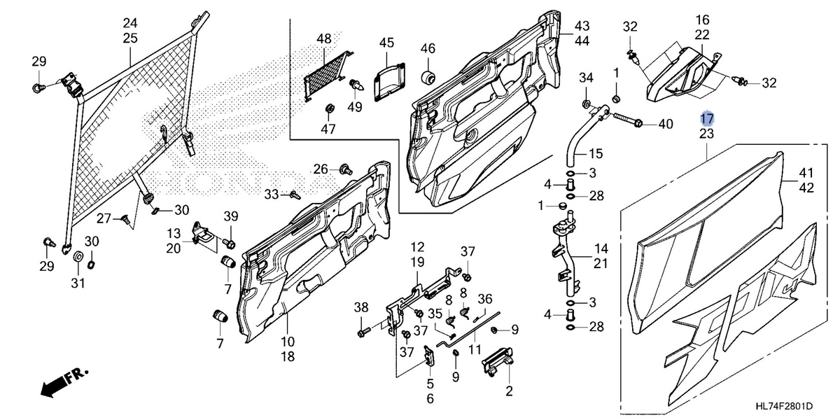 Honda OEM part 67355-HL7-A40ZA