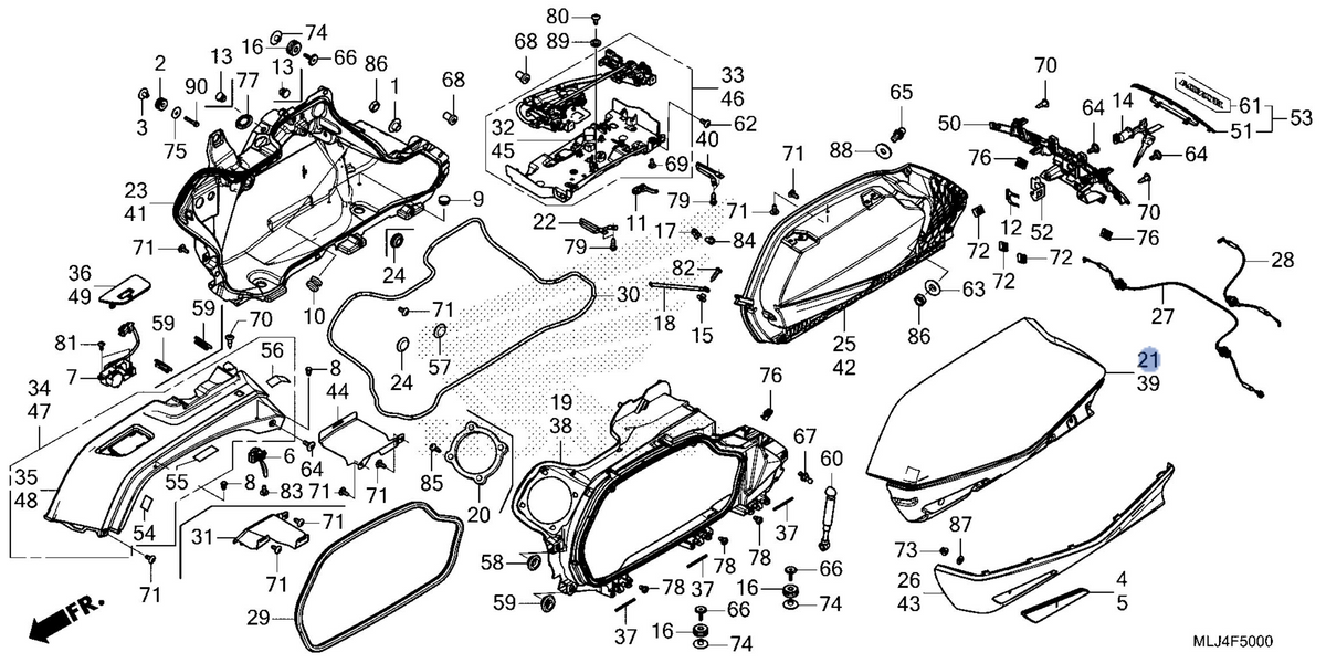 Honda OEM part 81320-MLJ-A00ZA