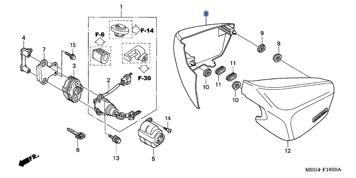 Honda OEM part 83510-MEG-000ZG