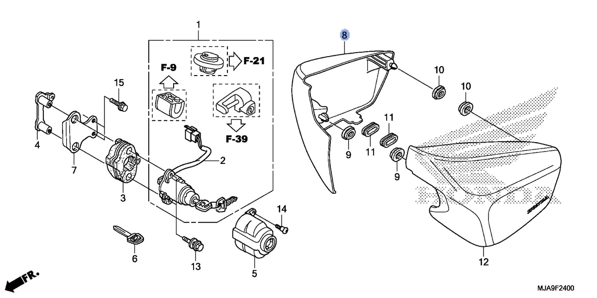 Honda OEM part 83510-MJA-L90ZD