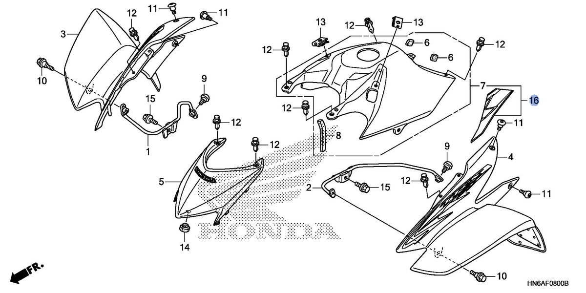Honda OEM part 83550-HN6-F30ZA