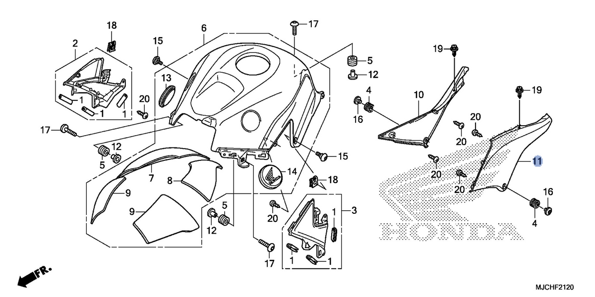Honda OEM part 83701-MJC-A00ZD