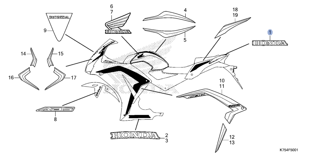 Honda OEM part 86102-K75-LJ0ZB