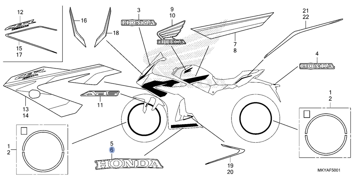 Honda OEM part 86104-MKY-E10ZB