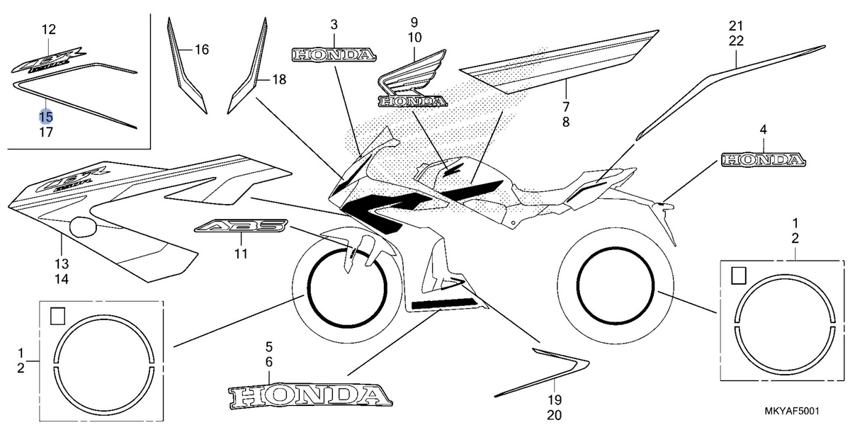 Honda OEM part 86643-MKY-ES0ZA
