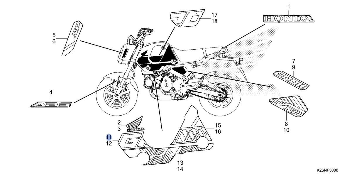 Honda OEM part 86833-K26-GD0ZA