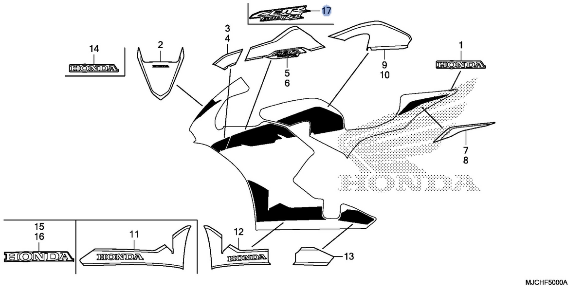 Honda OEM part 86861-MJC-N40ZA