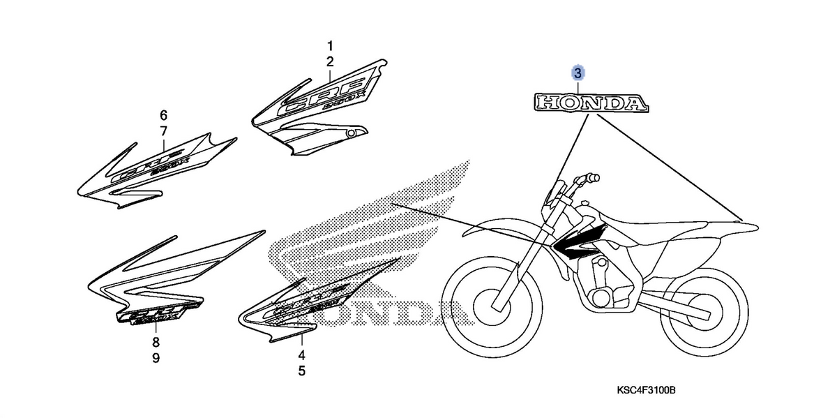 Honda OEM part 87130-GEL-A00ZA