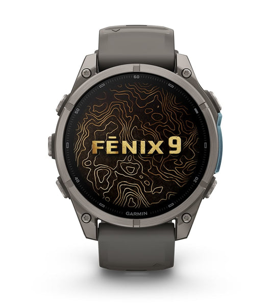 Garmin fēnix 9 – 47mm – Titanium / Pebble Gray Silicone Band – 010-04762-00
