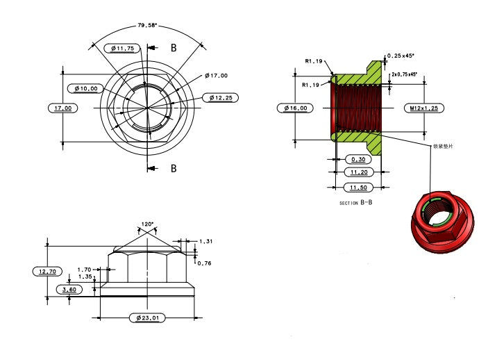 Warp 9 Titanium Rear Axle Replacement Nut