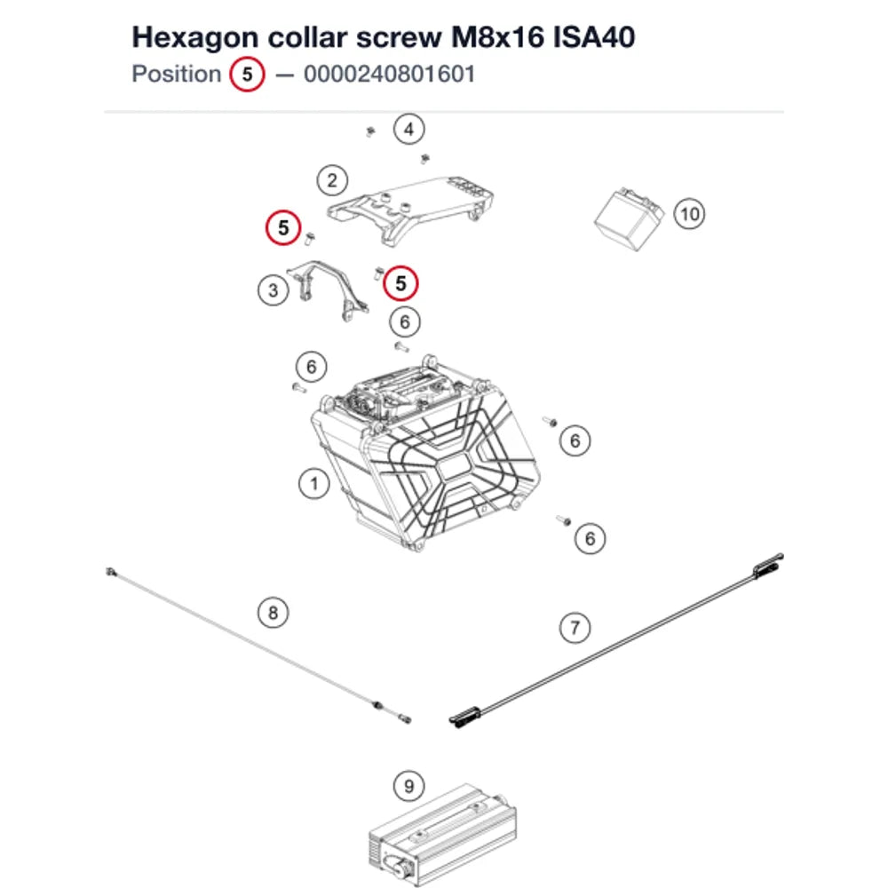 Hexagon collar screw M8x16 ISA40