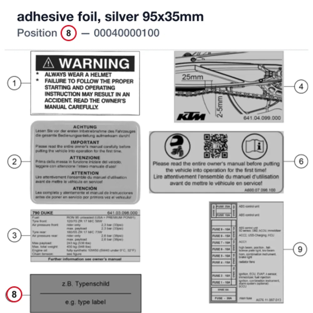 adhesive foil, silver 95x35mm