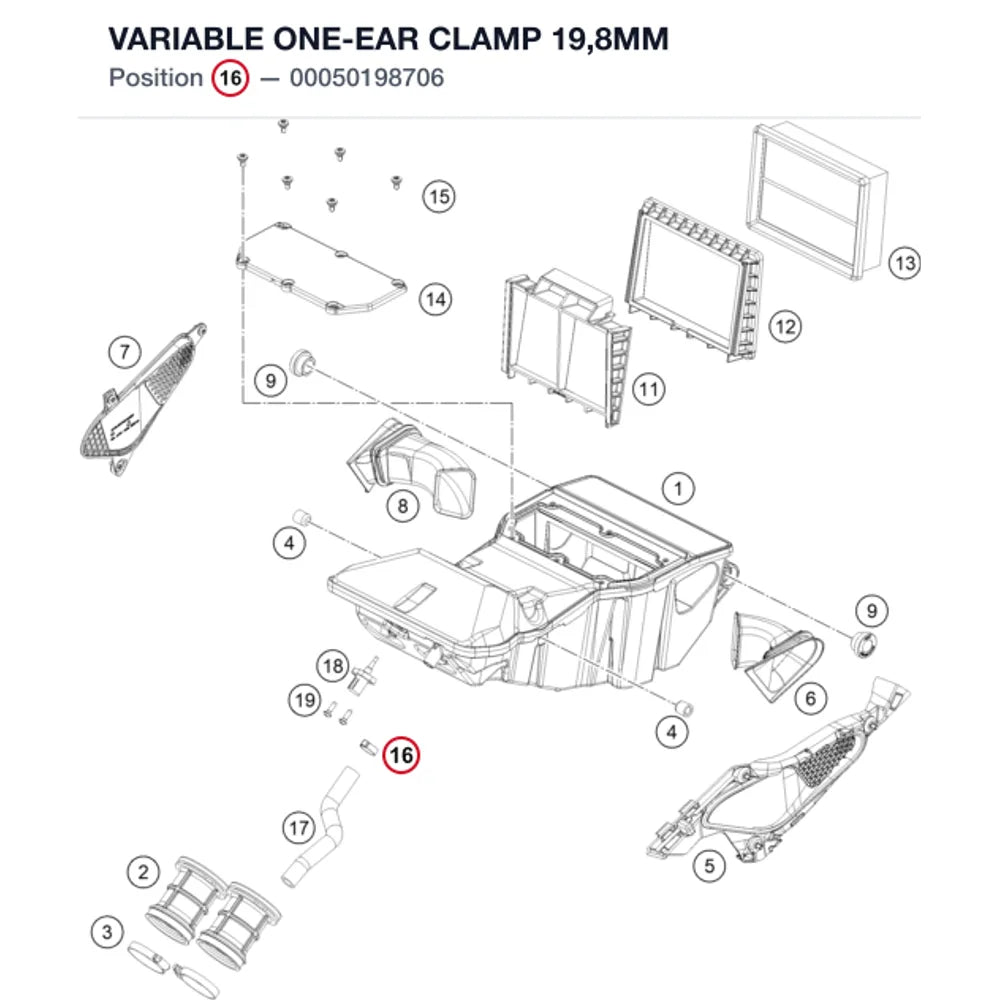 VARIABLE ONE-EAR CLAMP 19,8MM