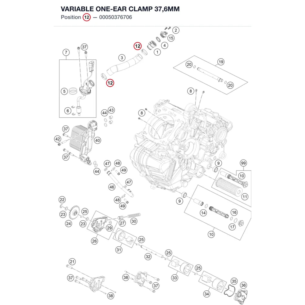 VARIABLE ONE-EAR CLAMP 37,6MM