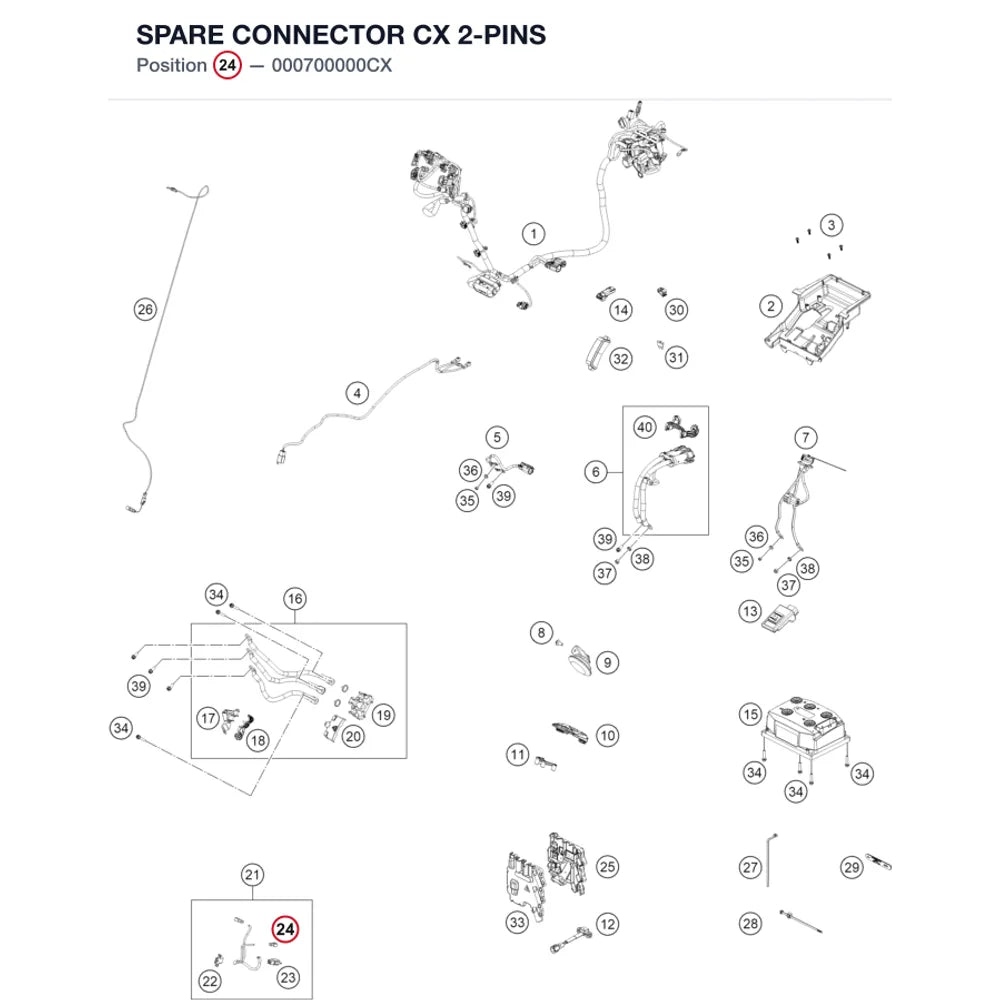 SPARE CONNECTOR CX 2-PINS