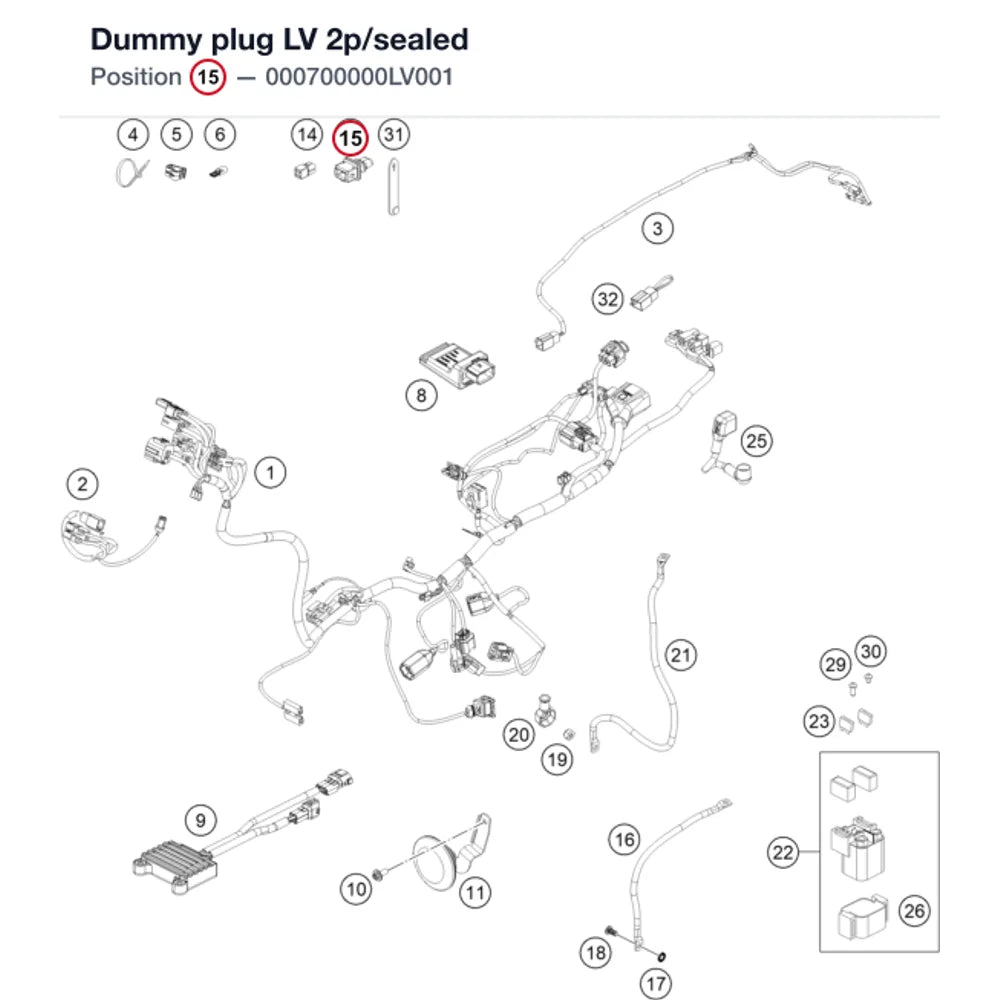 Dummy plug LV 2p/sealed