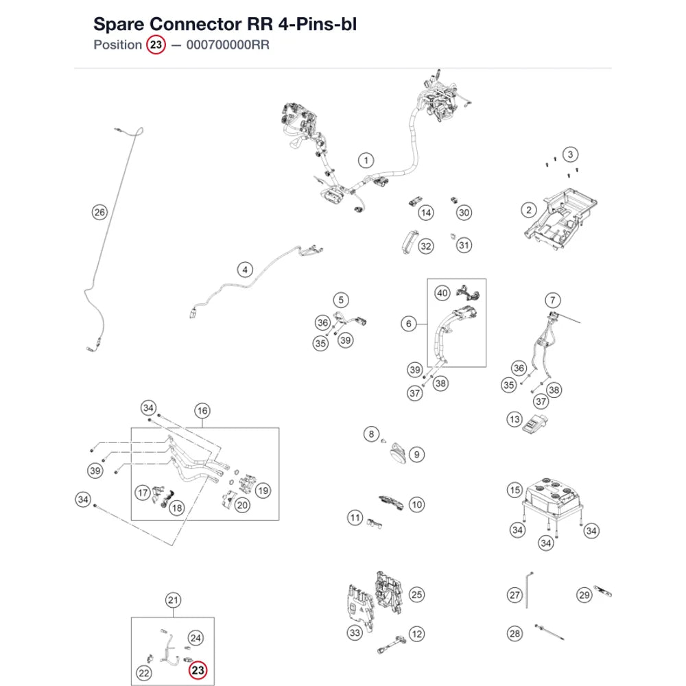 Spare Connector RR 4-Pins-bl