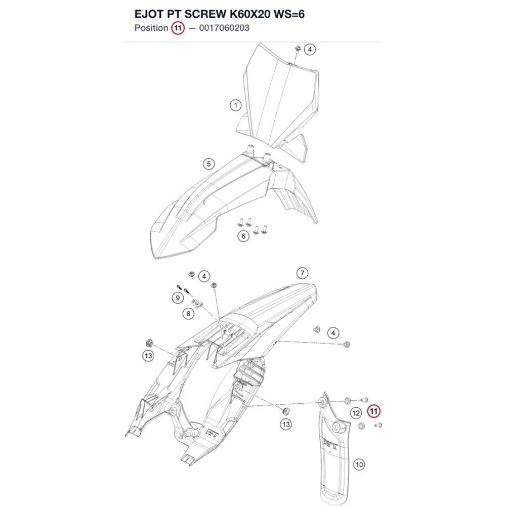 EJOT PT SCREW K60X20    WS=6