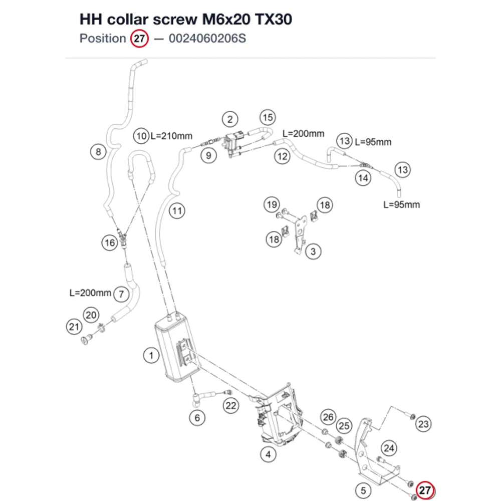 HH collar screw M6x20 TX30