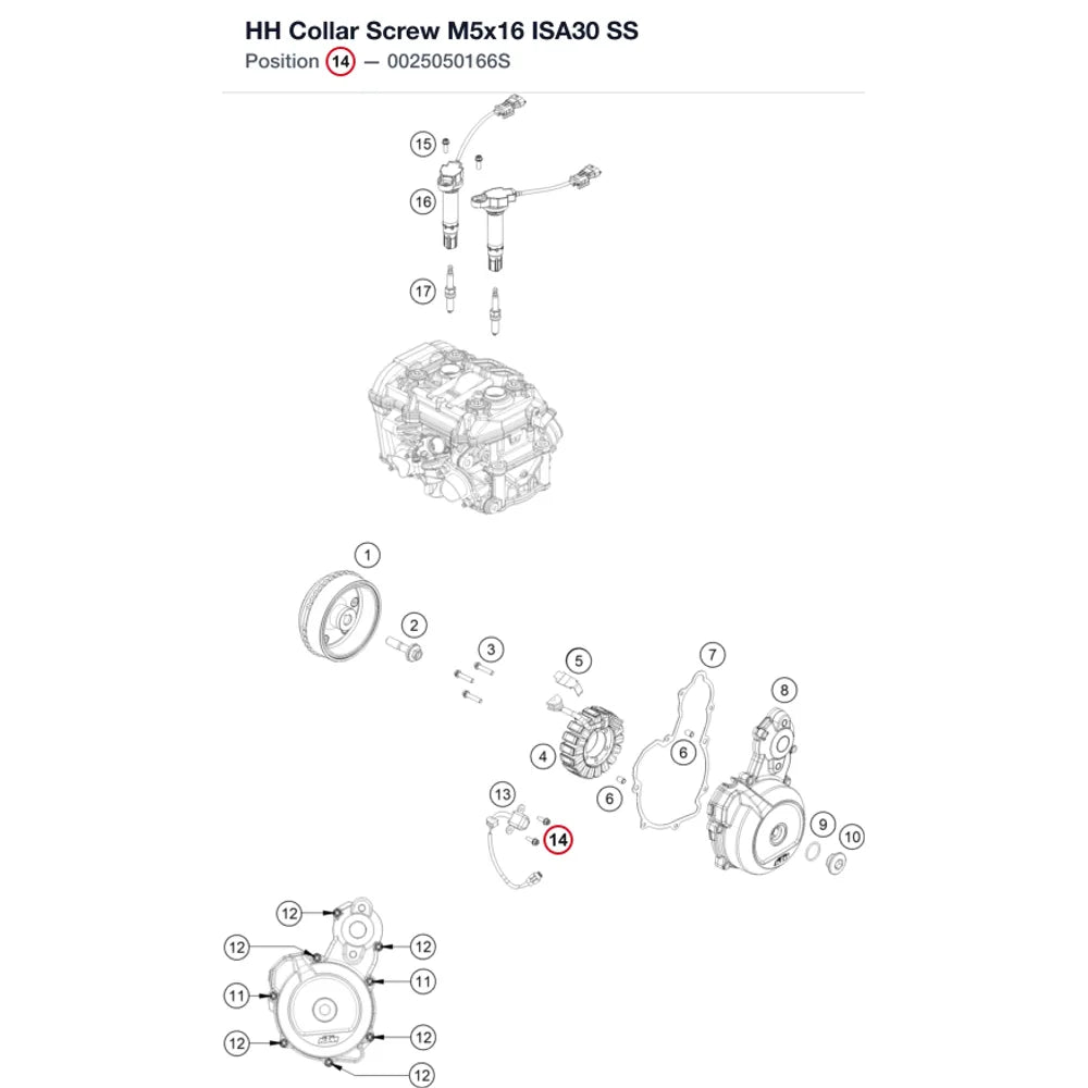 HH Collar Screw M5x16 ISA30 SS
