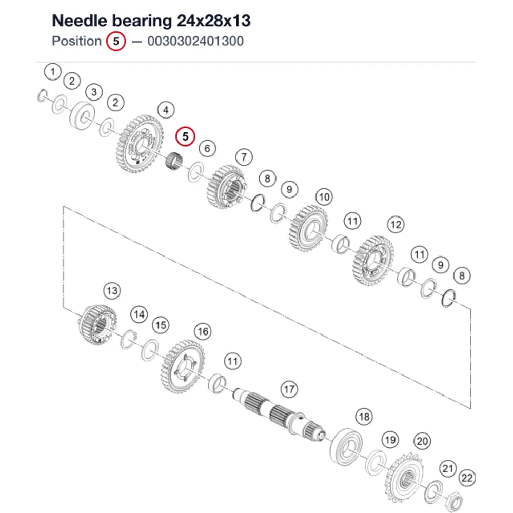 Needle bearing 24x28x13