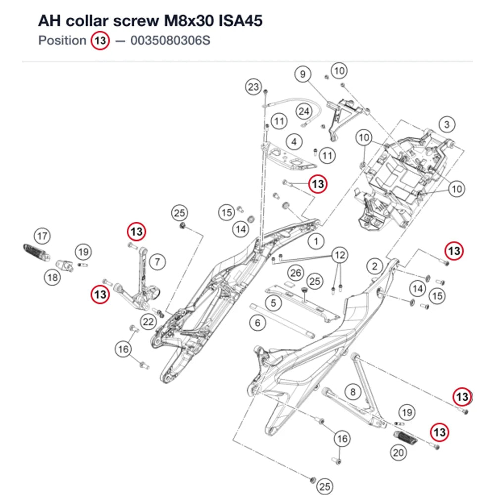 AH collar screw M8x30 ISA45
