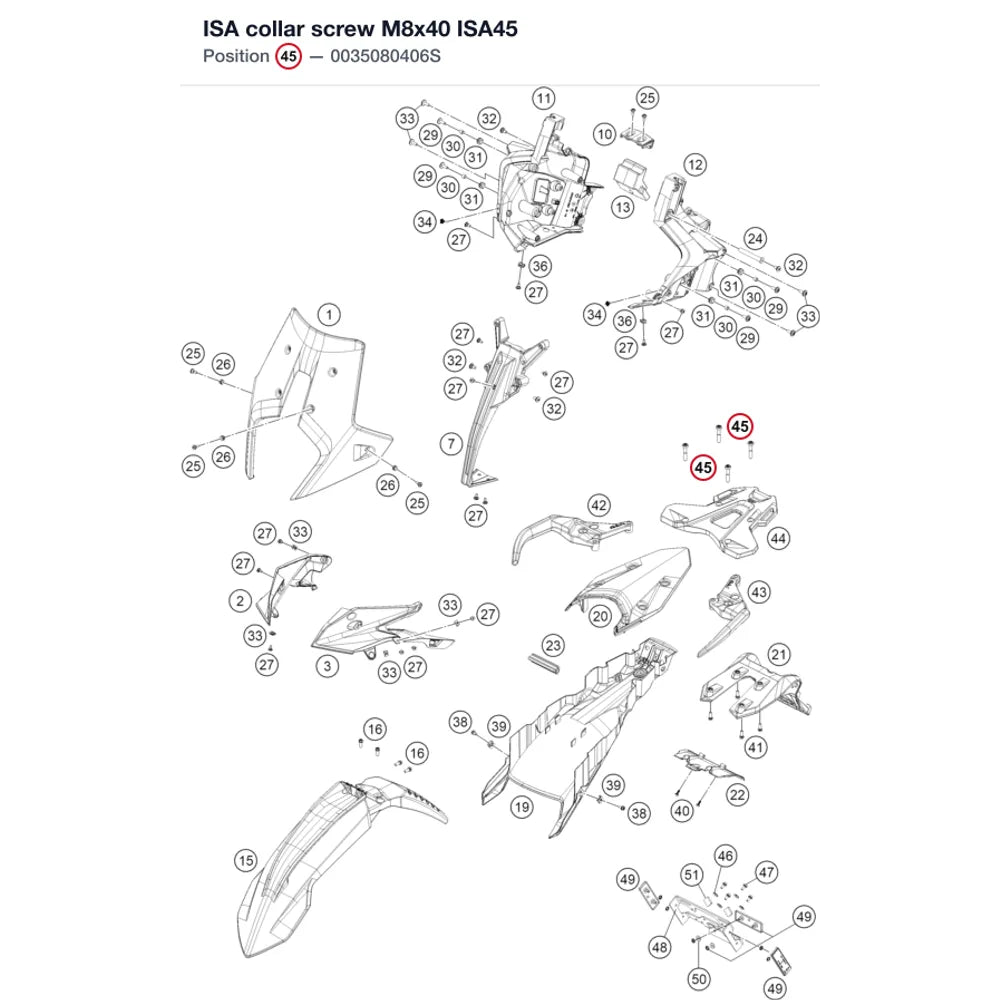 ISA collar screw M8x40 ISA45