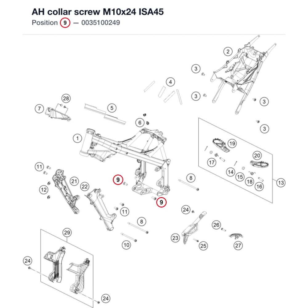AH collar screw M10x24 ISA45