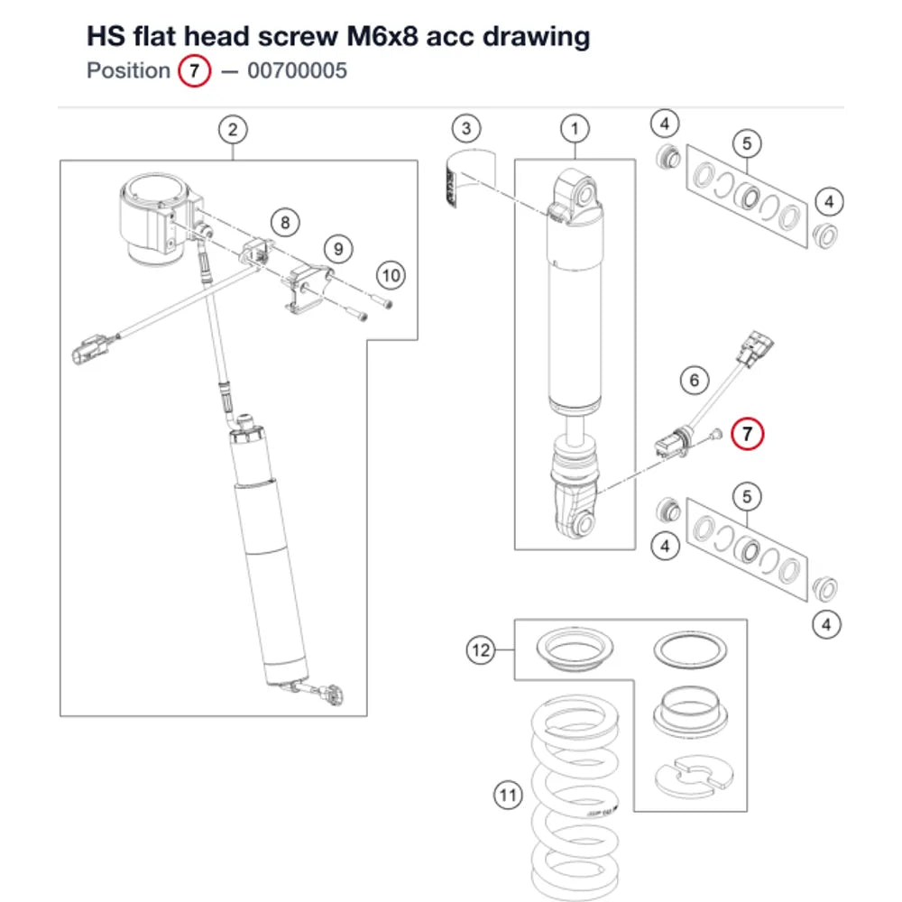 HS flat head screw M6x8 acc drawing