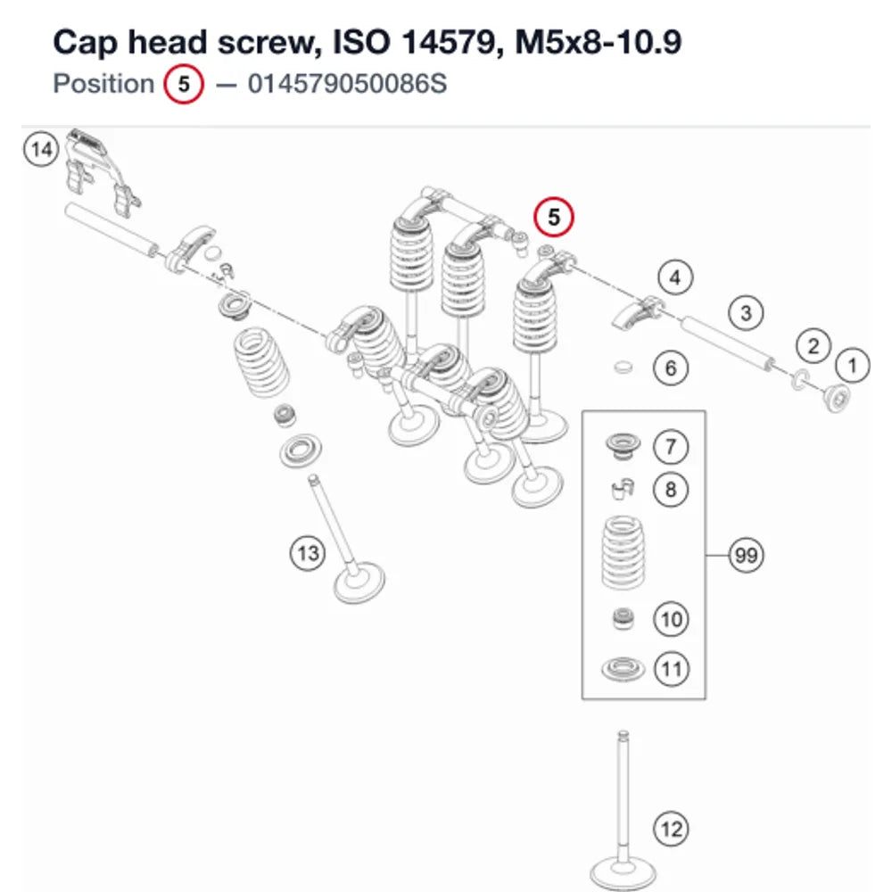 Cap head screw, ISO 14579, M5x8-10.9