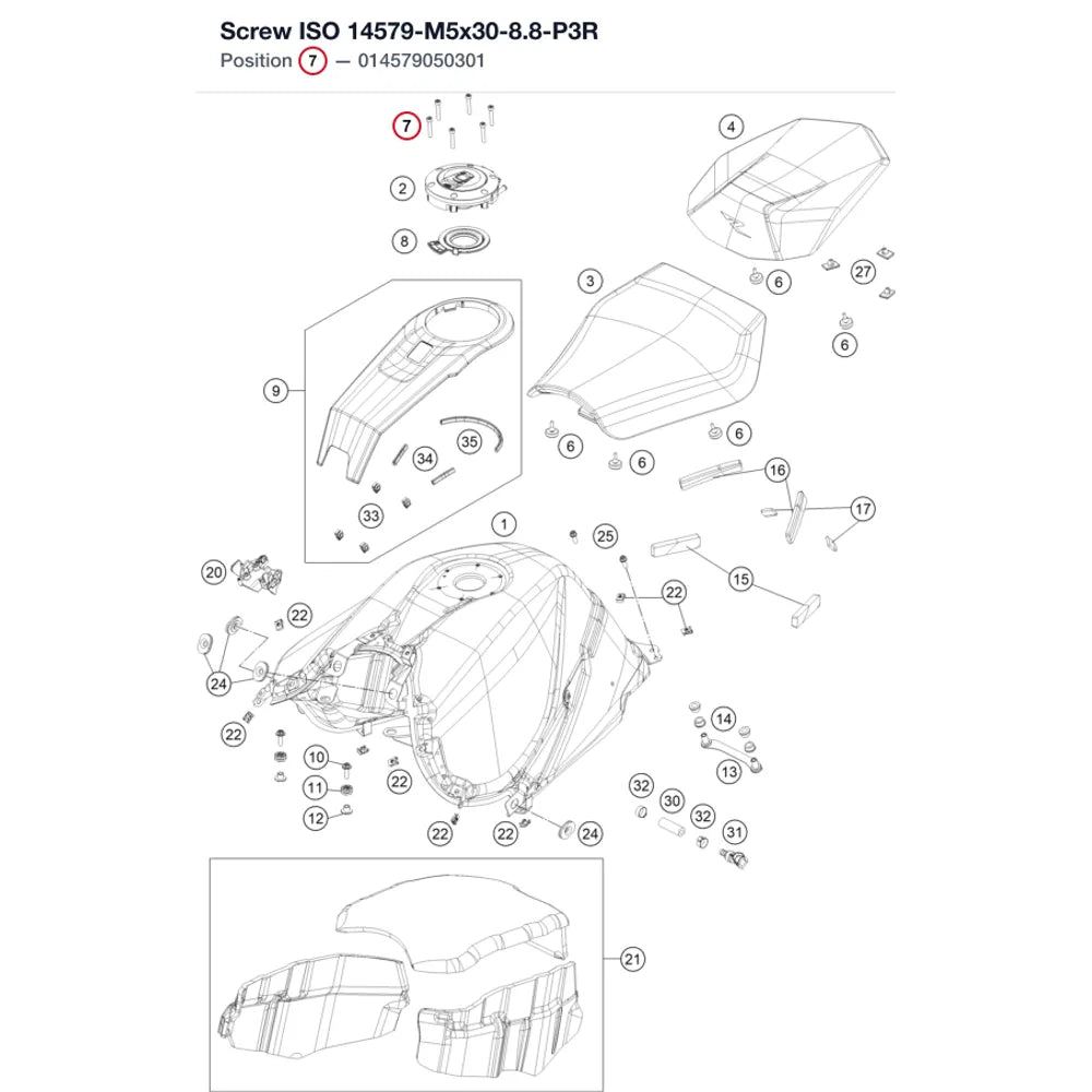 Screw ISO 14579-M5x30-8.8-P3R
