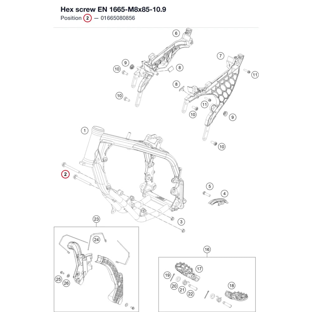 Hex screw EN 1665-M8x85-10.9