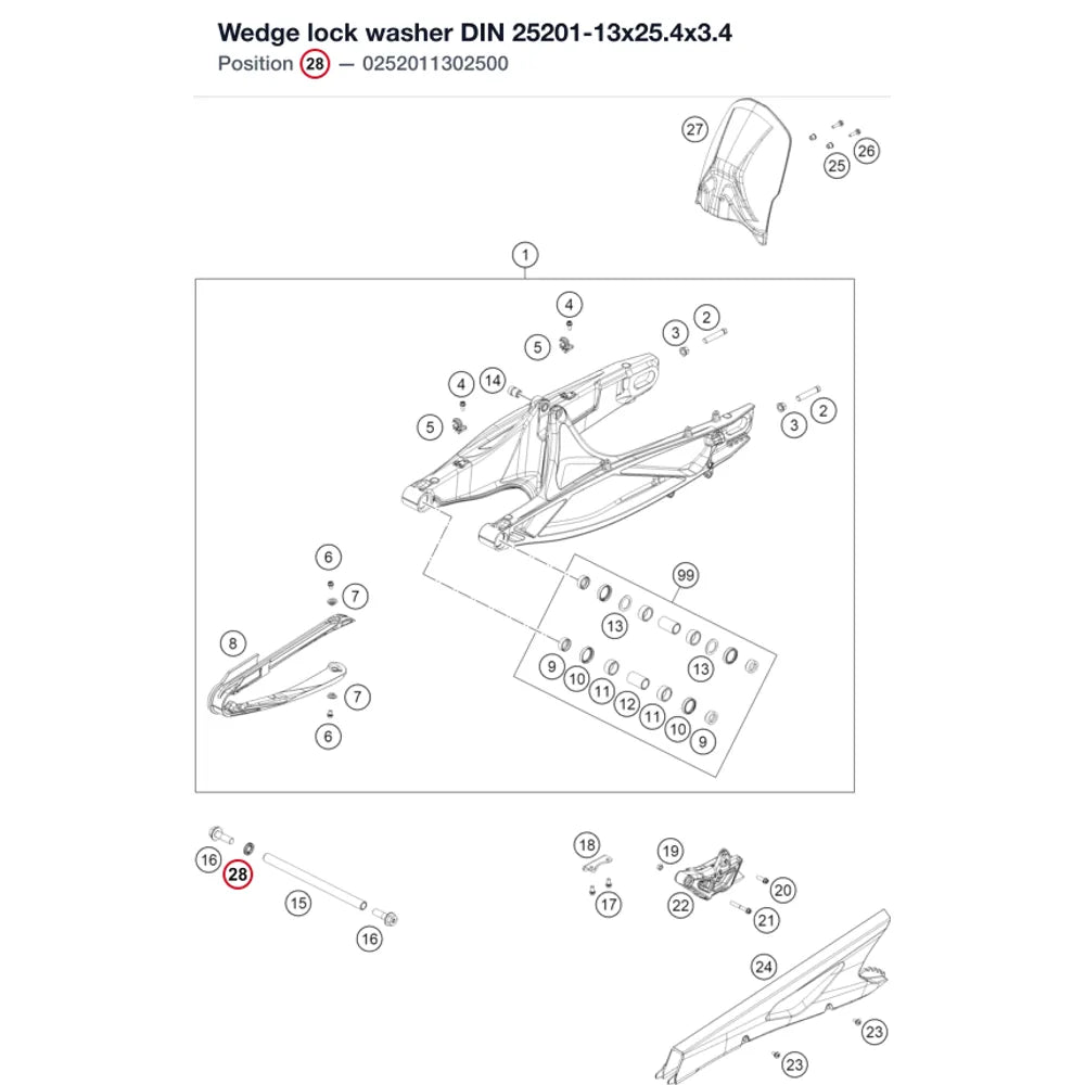 Wedge lock washer DIN 25201-13x25.4x3.4