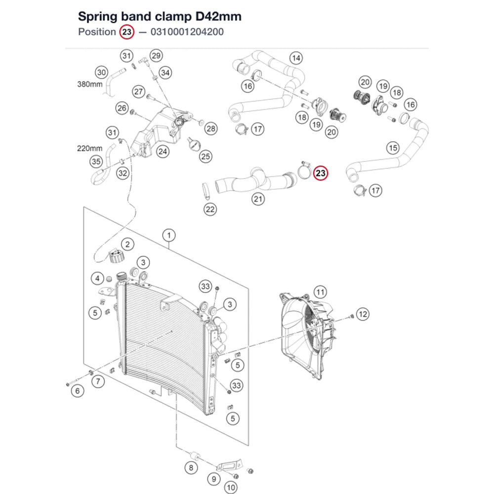 Spring band clamp D42mm