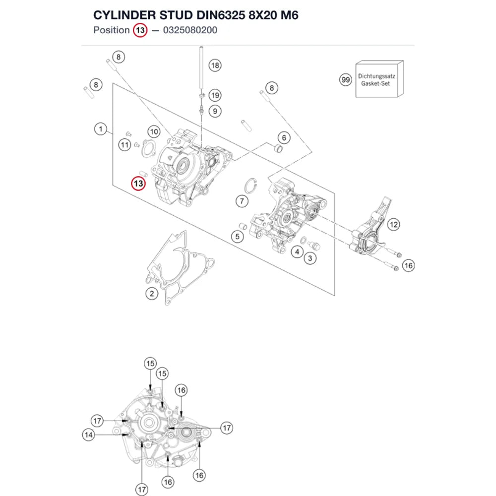 CYLINDER STUD DIN6325 8X20 M6