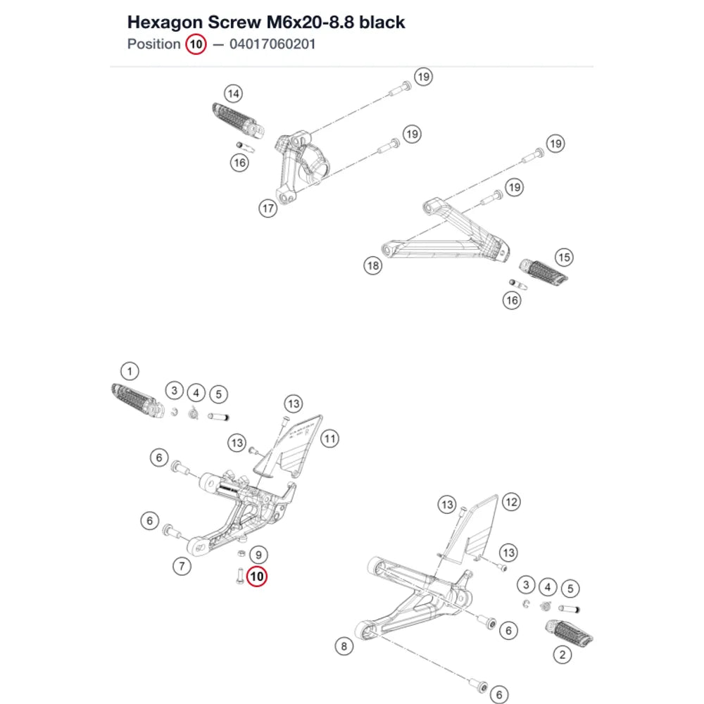 Hexagon Screw M6x20-8.8 black