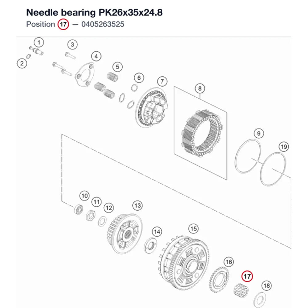 Needle bearing PK26x35x24.8