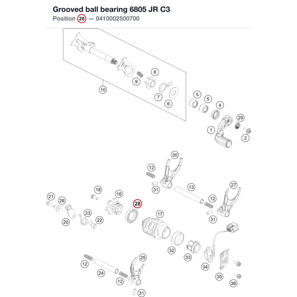 Grooved ball bearing 6805 JR C3