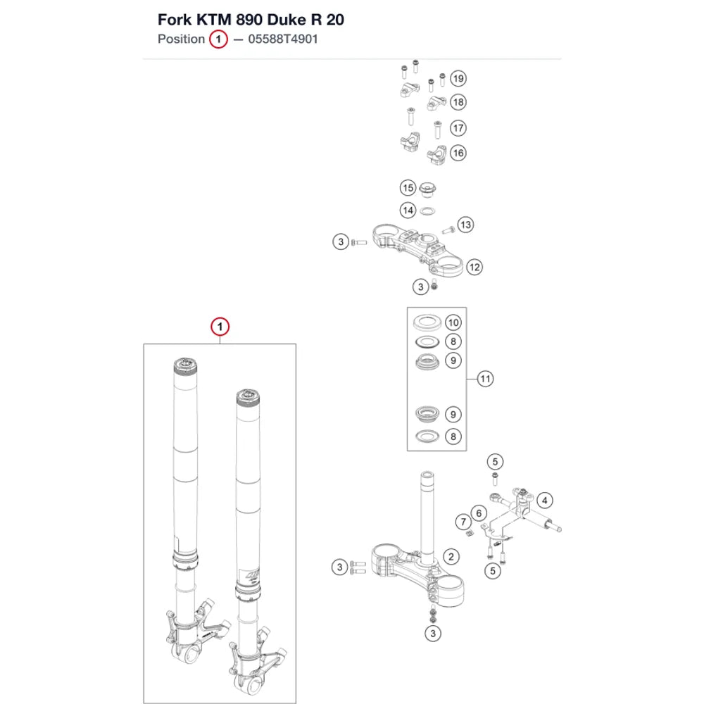 Fork KTM 890 Duke R   20