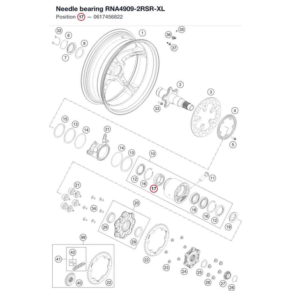 Needle bearing RNA4909-2RSR-XL