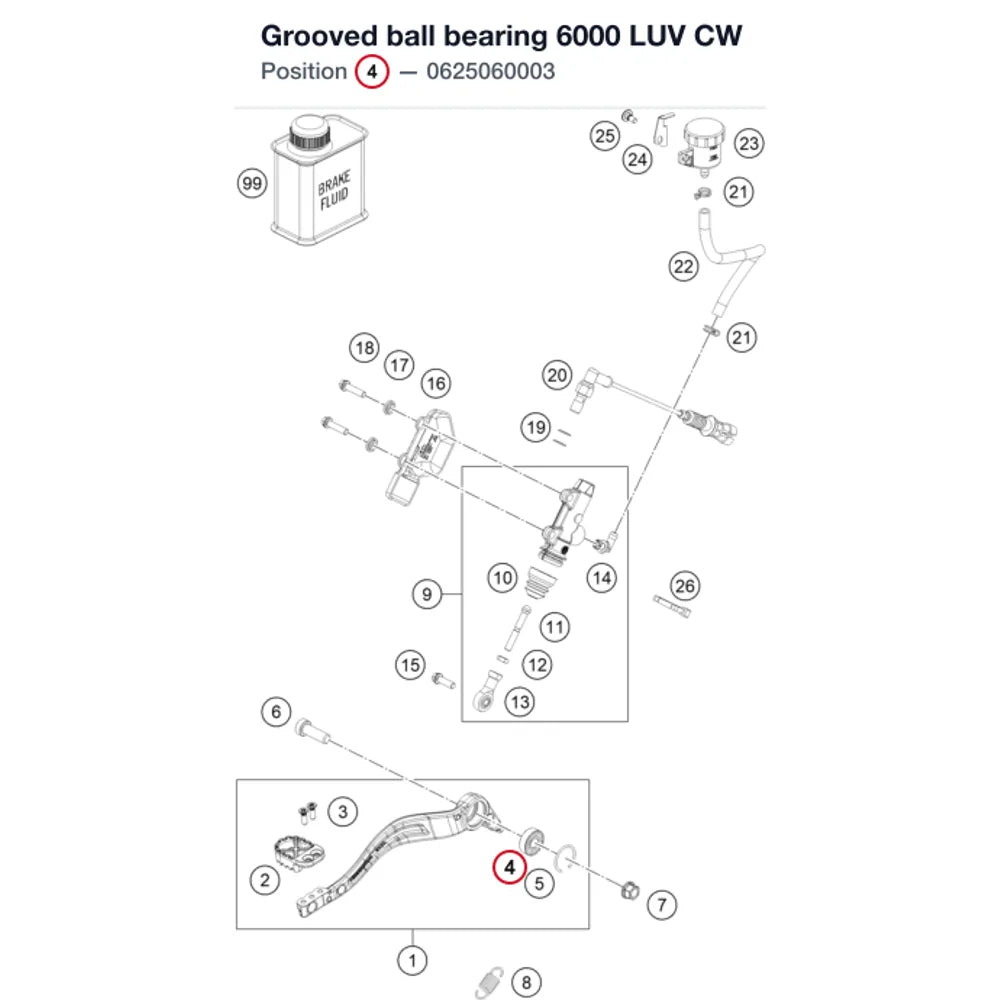 Grooved ball bearing 6000 LUV CW
