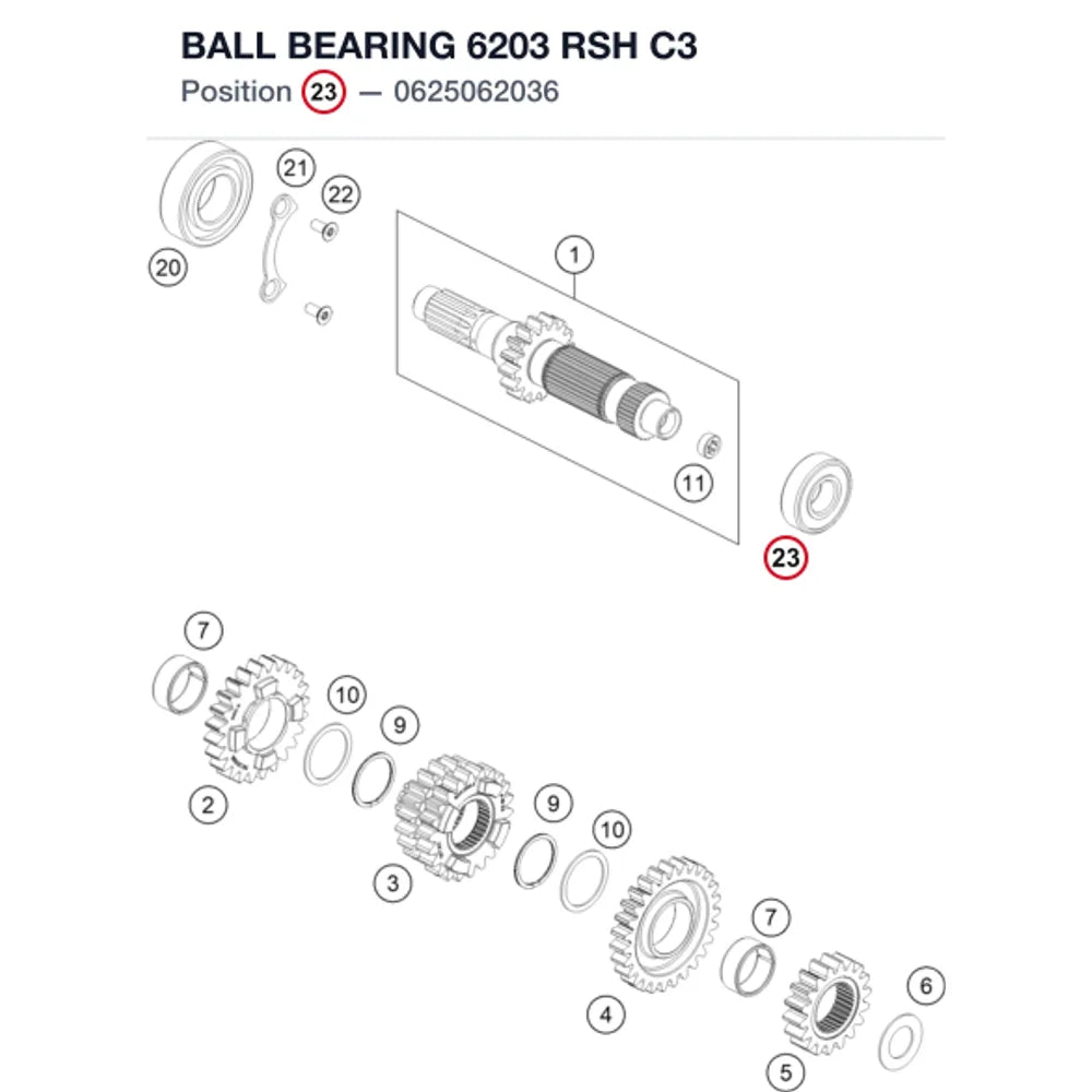 BALL BEARING 6203 RSH C3