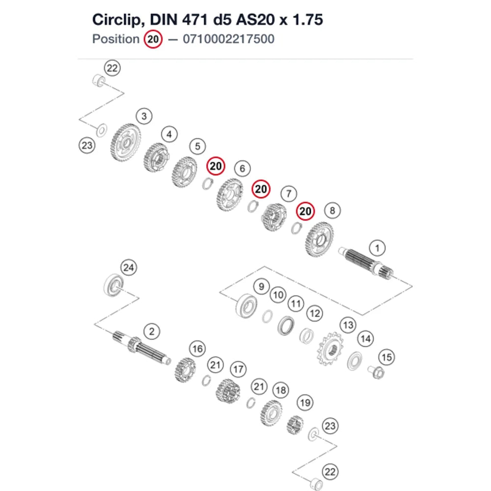 Circlip, DIN 471 d5 AS20 x 1.75