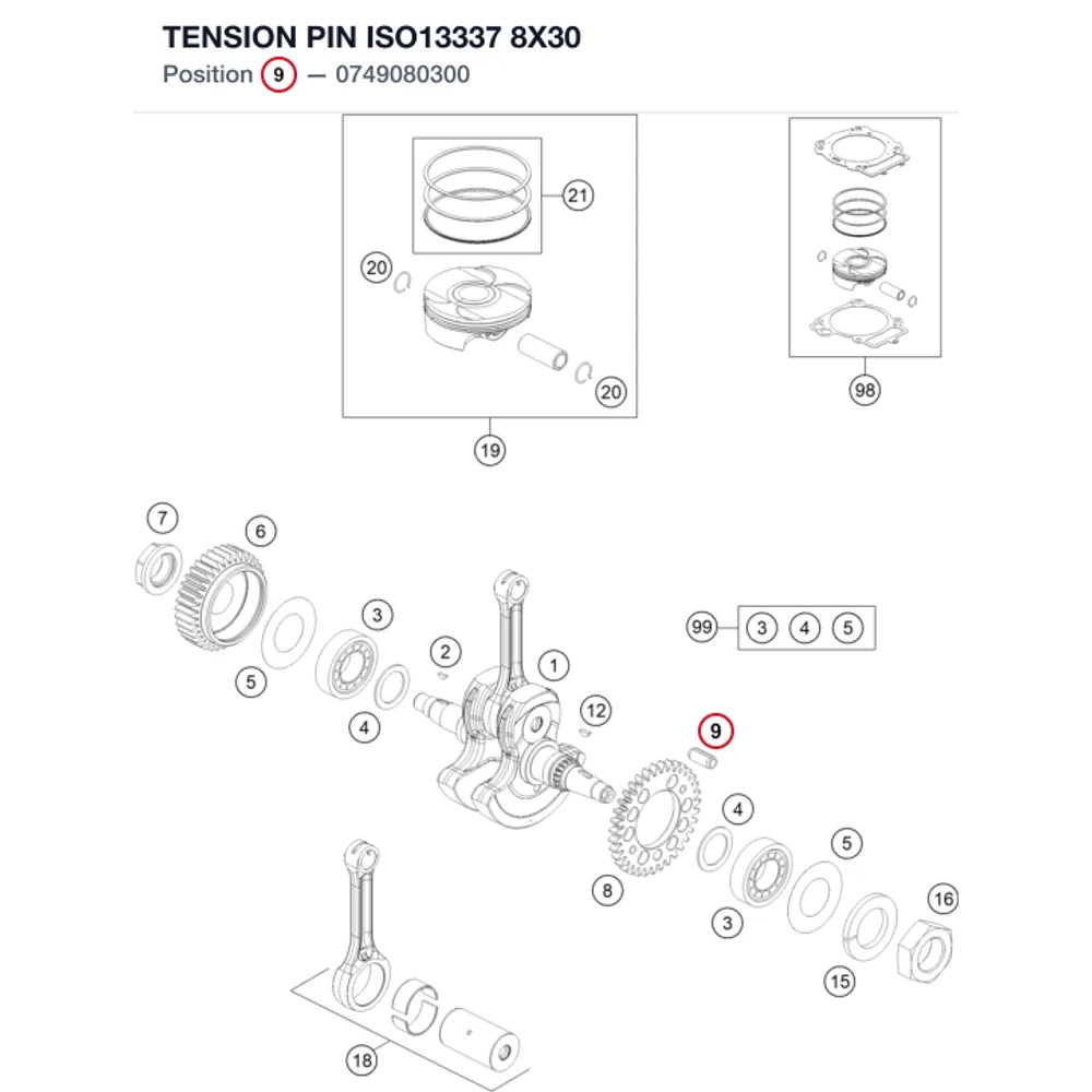 TENSION PIN ISO13337 8X30